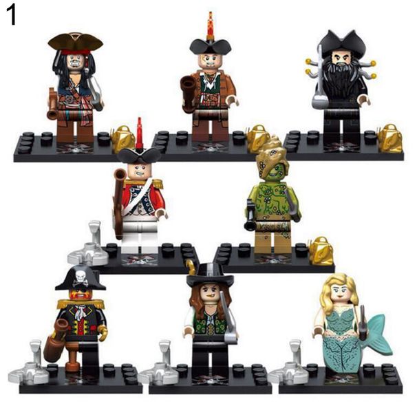 ToysMall 8Pcs Pirates Of The Caribbean Mini Figures Building Blocks Bricks Children Toys_voghion.com