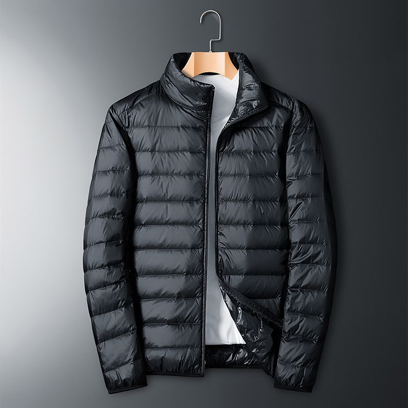  men's stand collar down jacket winter warm thin down jacket men's jacket team logo customization_voghion.com