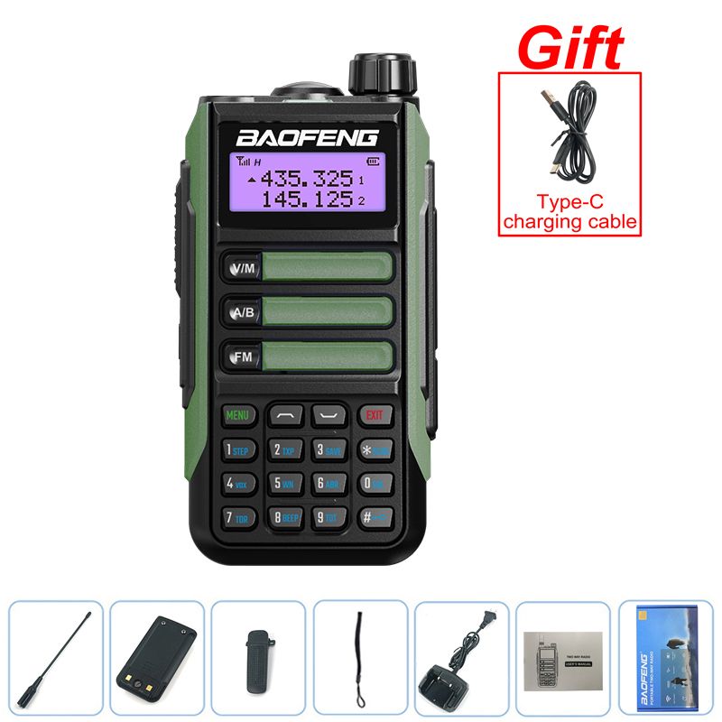 BaoFeng UV16 Walkie-Talkie Tri Band Professional Hunting Ham Waterproof Long Range Type-C Charger VHF UHF Two Way_voghion.com
