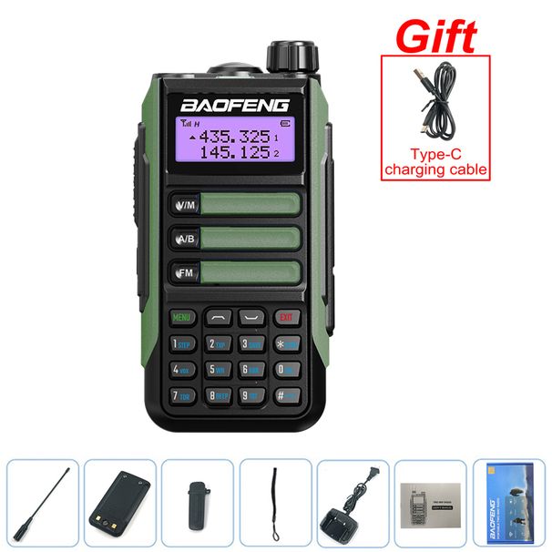 BaoFeng UV16 Walkie-Talkie Tri Band Professional Hunting Ham Waterproof Long Range Type-C Charger VHF UHF Two Way_voghion.com