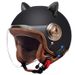 3/4 Motorcycle Helmet With Bluetooth & Cat-Ear Design – Lightweight ABS Shell, 3C Certified, Transparent Visor (Unisex Adult)_voghion.com