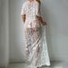 Spitzen-Strandkleid zum Überziehen – Maxikleid mit Blumenstickerei (Einheitsgröße, transparentes Netz, Bikini-Wickelkleid, Resort-Kleidung, Bohemian-Chic, Bademoden-Überzug)_voghion.com
