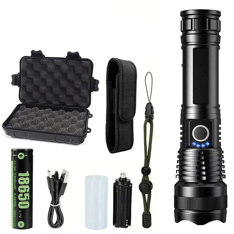 Rechargeable Flashlights High Power LED Tactical Flashlight Super Bright Handheld Hunting Torch Light For Emergency Hiking_voghion.com