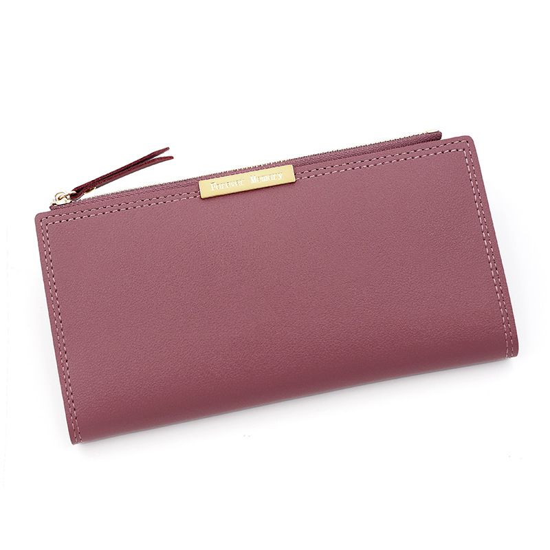 Geldbörse Kartenetuis Farbe Lange Damen Geldbörse Geldbörse mit Mehreren Kartenfächern 2-fach Clutch Kartenhalter Reißverschlusstasche_voghion.com