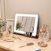 HOMCOM Dimmable Lighted Makeup Mirror With USB Port, 360 Degree Rotation_voghion.com