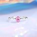 S Silver Women's Small and High end Luxury Ins Fashion Personalized Round Openi Adjustment Pink Diamond Bamboo Knot_voghion.com