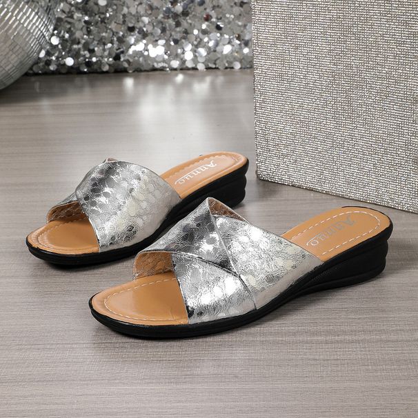 Nye Fish Mouth Kilesandaler One Line Hjemmesko Plus Size Dame Hjemmesko Gyldne Sko_voghion.com