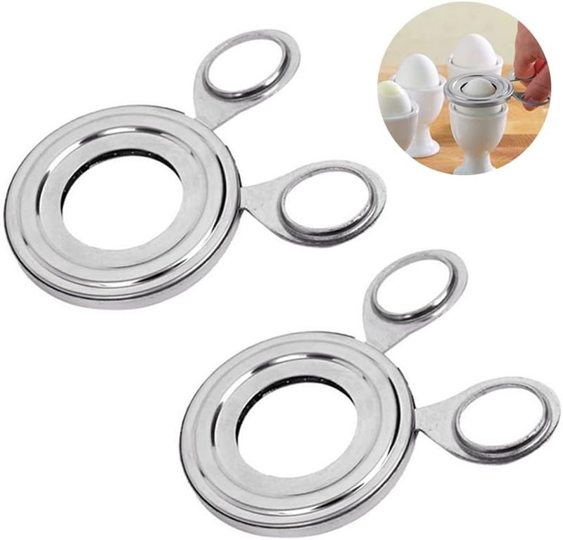 Acxico 2-teiliger Eierschneider aus Edelstahl für die Küche, Schere, Hobel_voghion.com