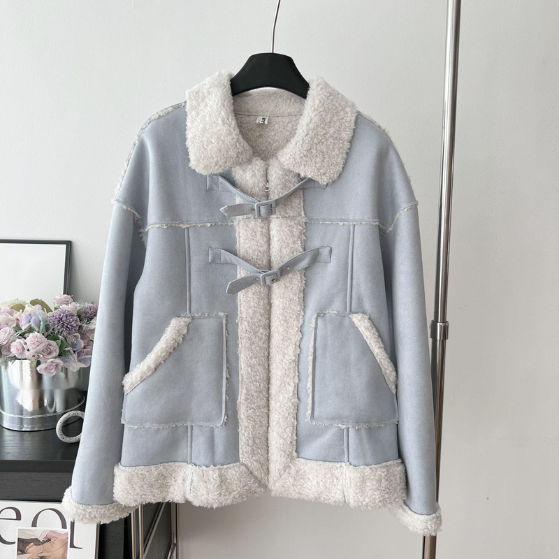 77 Britse regio kostbaar goud herfst winter nieuwe collectie gespleten bont modieus temperament Koreaans los en_voghion.com