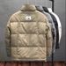 Premium White Duck Down Jacket For Men - Winter Warm Thick Padded Coat With High-Quality Fill, Solid Color Design For Cold Weather Protection_voghion.com