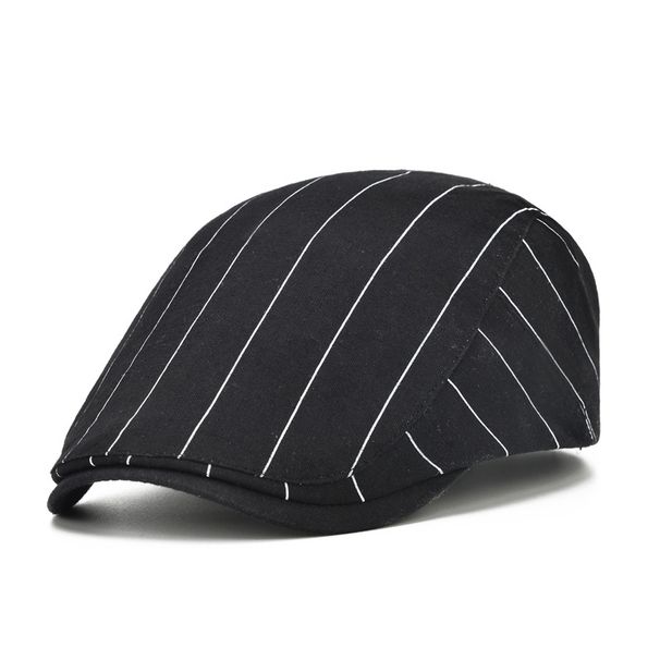 Spring summer Korean version cotton striped grid men's and women's forward duckbill hat casual fashion simple sunshade_voghion.com
