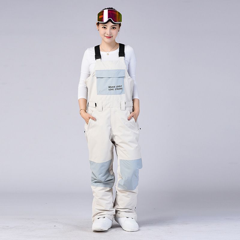 Unisex With Straps, Warm Ski Gear, Snowboard Suit, One-Piece Snow Pants_voghion.com