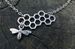 Collane Collana con ciondolo a nido d'ape aperto in argento con motivo a miele_voghion.com