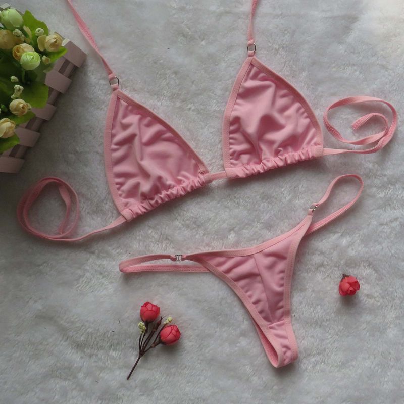 Mini costume da bagno intimo da donna, reggiseno trasparente sexy, slip, bikini a tre punti Pamas_voghion.com