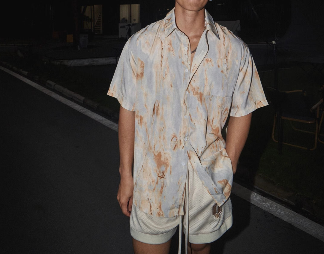 Lässiger Urlaub Strand Männer Kurzarm Sommer Farbblock Paar Lose Faul Stil Eis Seide Hemd_voghion.com