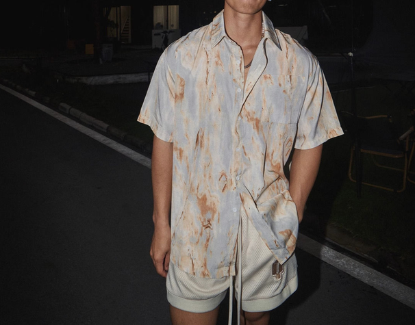 Lässiger Urlaub Strand Männer Kurzarm Sommer Farbblock Paar Lose Faul Stil Eis Seide Hemd_voghion.com