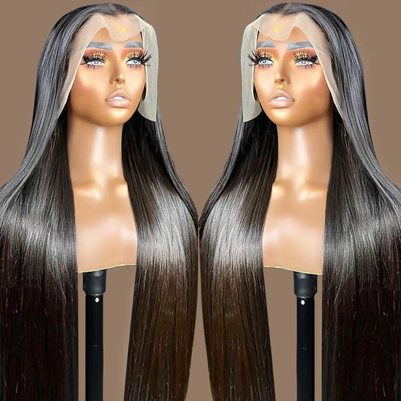 Heißer verkauf Brasilianische Knochen Gerade 360 ​​Transparent Frontal für Frauen Lace Front Menschliches Haar Perücken Pre Gezupft Perücke_voghion.com
