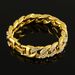 Hip Hop Men's Diamond-Encrusted Cuban Hiphop Cool Clubbing Nightclub Punk Gold Bracelet Jewelry_voghion.com