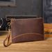 Erkek Çantası Basit Crazy Horse İnek Derisi Clutch Erkekler İçin, Retro Cüzdan, Büyük Kapasiteli Cep Telefonu Kılıfı, El Yapımı Hakiki Deri_voghion.com
