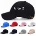 A-Z Embroider Letter Cotton Hat Baeball Dad Cap Adjutable Size for Running Workout Outdoor Activitie Peronality_voghion.com