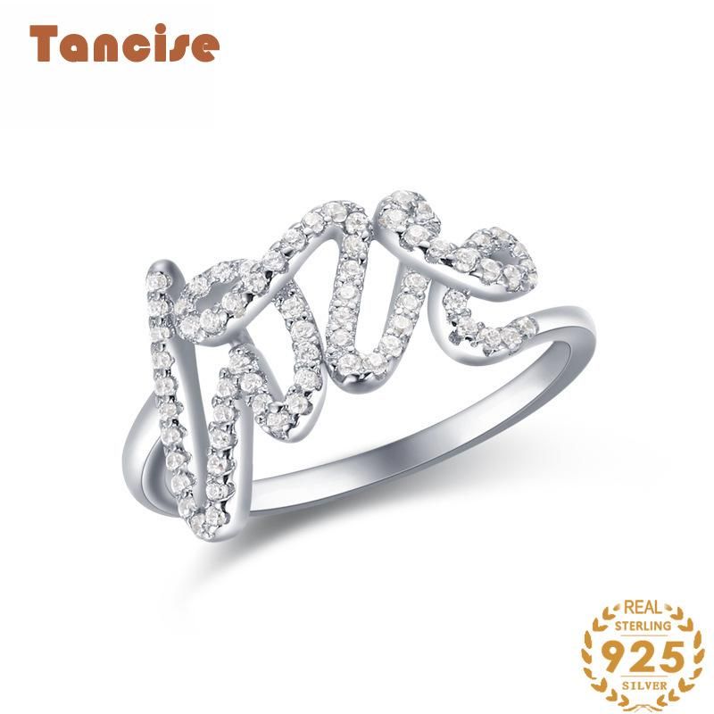 Tancise Anello in argento con zirconi classici Gioielli da donna Promessa di nozze Regalo per feste_voghion.com