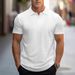 Herrenbekleidung Sommer Jacquard Brokat Ammoniak Nahtlos Cool Kurzarm Herren T-Shirt Lässig Einfarbig Revers High-End Poloshirt_voghion.com