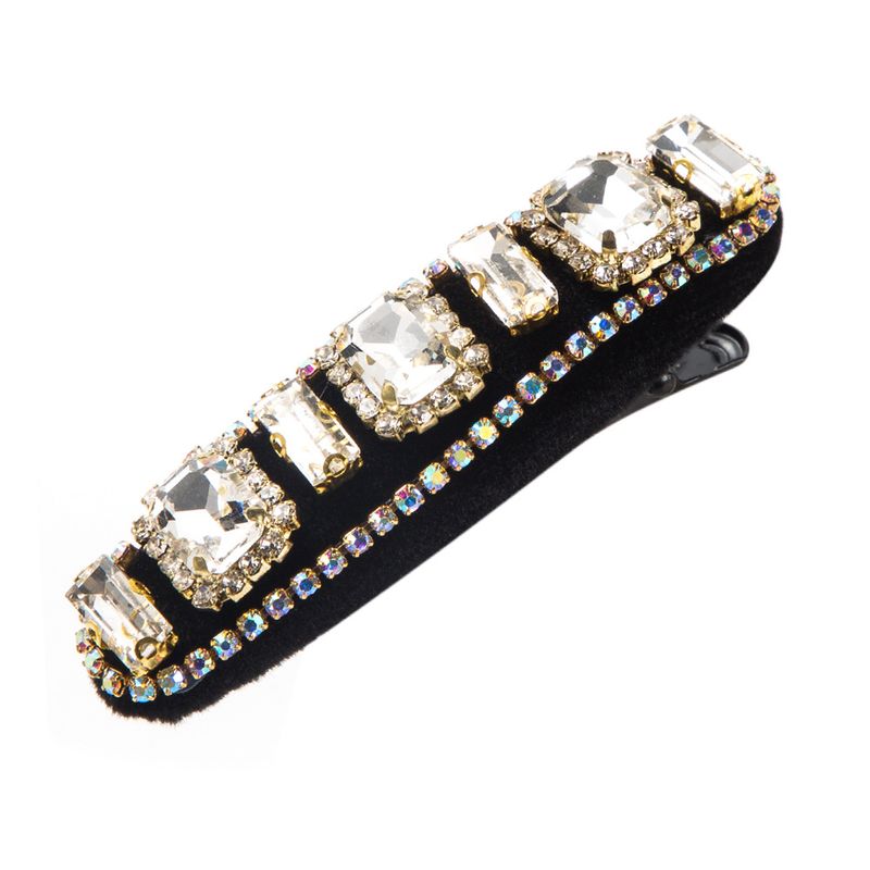 Unisex Vintage sponge velvet cloth color diamond hairpin edge clip Fashion Baroque hair hoop bangs hairpin woman_voghion.com