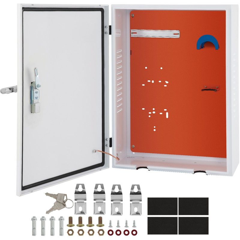 VEVOR Tesla Charger Station Box, 28\'\' X 20\'\' X 10\'\', Outdoor Cable Box Charging Box Cable Organizer, IP32 Waterproof Dustproof Cool Roll Steel Electrical Enclosure Box, For Tesla Wall Connector_voghion.com