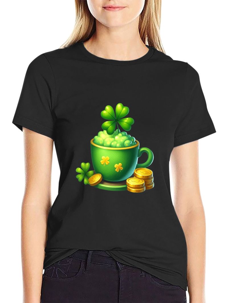 Forår og sommer Europæiske og amerikanske kvinders nye dame-afslappet mode løse toppe trykte dame-T-shirts_voghion.com