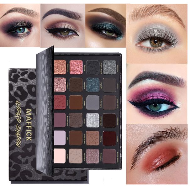24 Colors Matte Pearlescent Eyeshadow Palette Cool Gray Smoky Color Earth Color Easy to Apply Makeup No Flying Power_voghion.com
