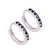 Orecchini a cerchio piccoli da 8 mm in argento sterling 925 con zirconi neri, regalo per donna E3_voghion.com