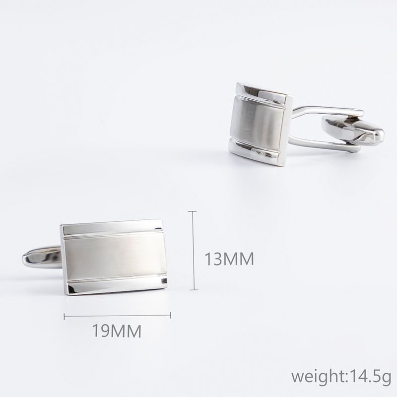 New Minimalist Smooth Brushed Solid Metal Business Men's Cufflinks Classic Men's French Shirt Cufflinks Holiday Gifts_voghion.com