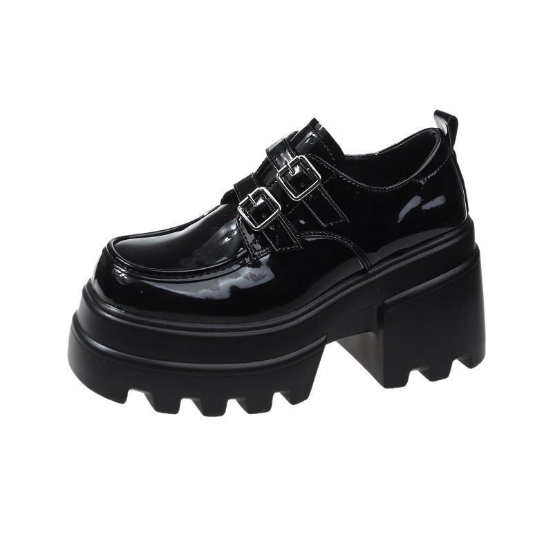Damskie buty nowe w stylu japońskim wygodne uniwersalne mokasyny z grubą podeszwą modne pojedyncze buty_voghion.com