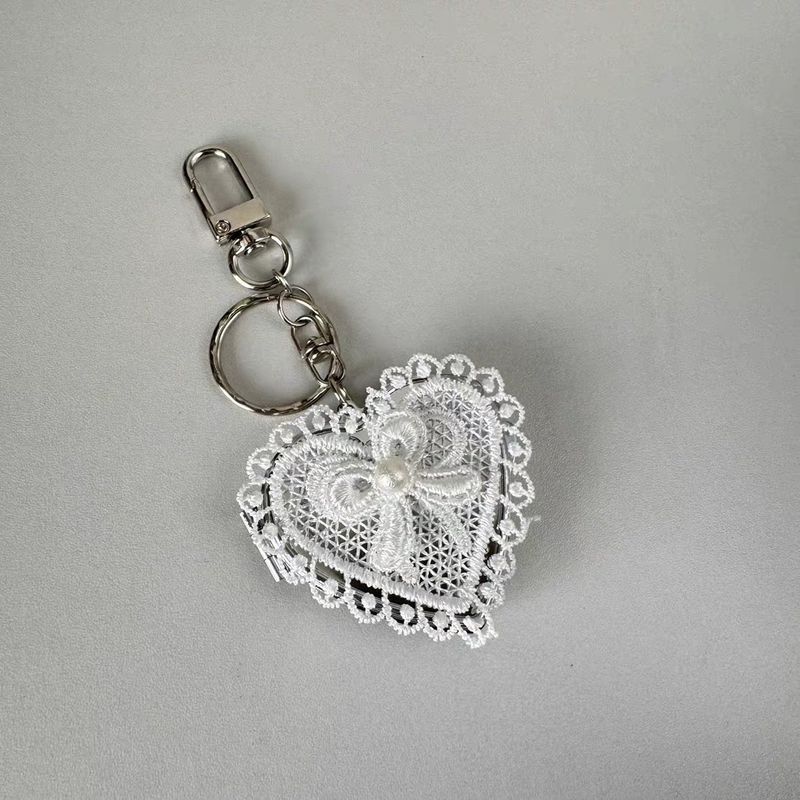 Korean Version Of The INS Style Lace Heart-shaped Bow Cosmetic Mirror Key Chain Y2K Multifunction Bag Pendant Accessories_voghion.com