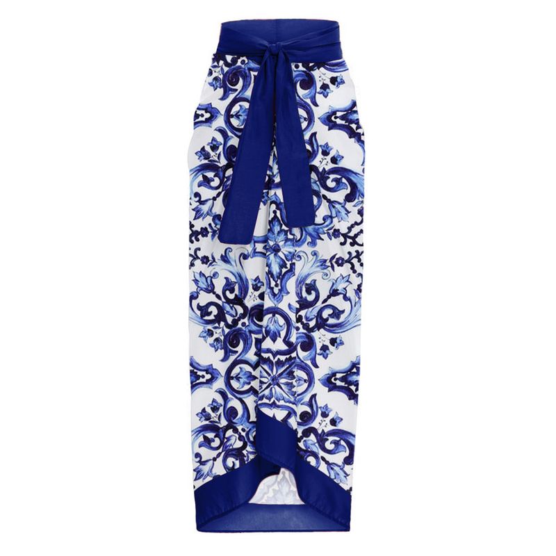 Women's Clothing swimsuit blue and white porcelain print swimsuit suit female_voghion.com