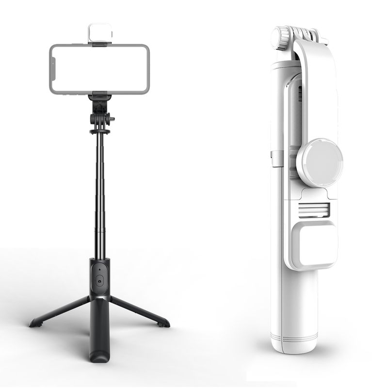 Q02S Fülllicht Bluetooth Selfie Stick Stativ Handyhalter (weiß)_voghion.com