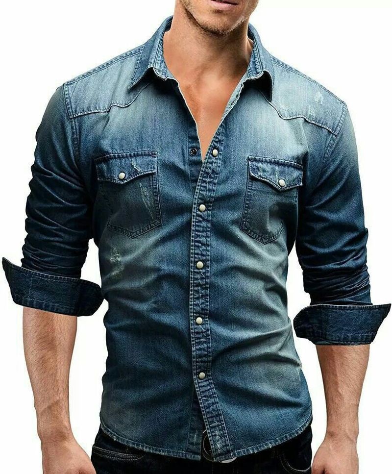 Vêtements pour hommes Veste en jean Chemise Haut pour hommes_voghion.com