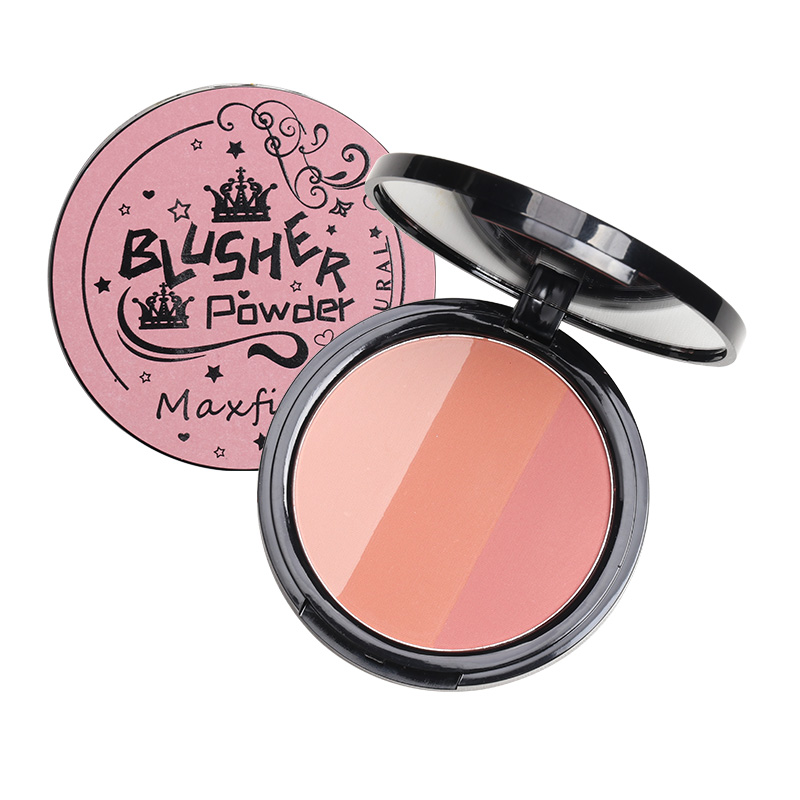 Farbhighlight Tri-Kontur-Palette, Illuminator-Make-up, wasserfest, matte Kontur, rosa Rosenpuder, Rouge hoch_voghion.com
