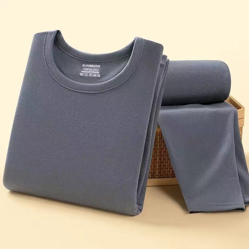 Self heating double-sided German and winter thermal underwear men's set with thick velvet clothes autumn pants 1/2 piece_voghion.com