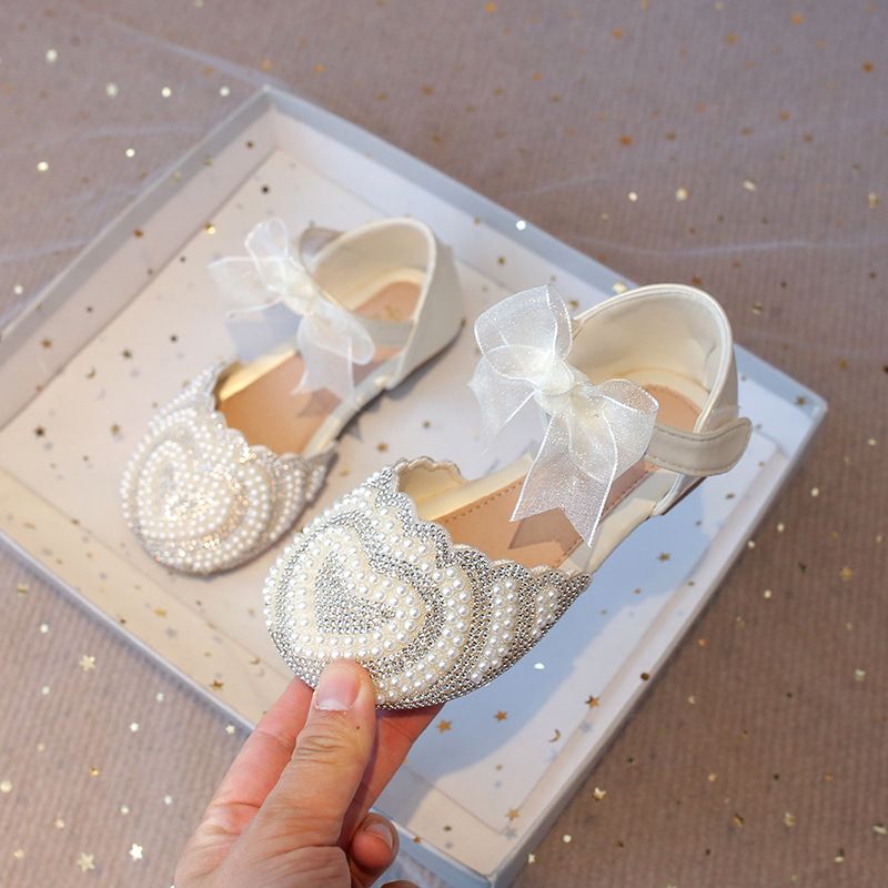 Nuove scarpe da principessa Love Bow, scarpe da bambina, scarpe da bambino in pelle, scarpe comode con fondo morbido e strass primaverili e autunnali_voghion.com