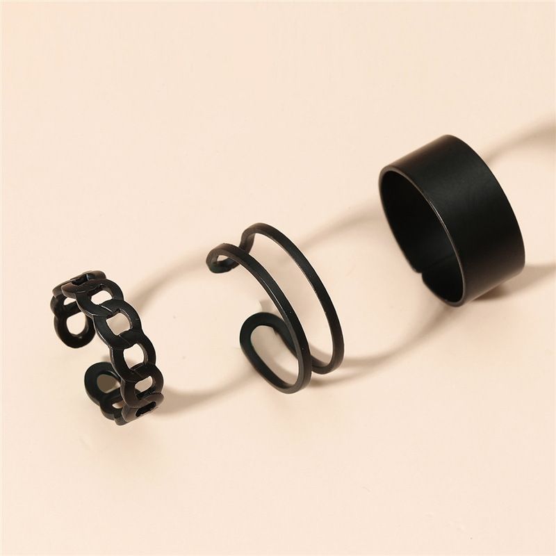 Set For Women, Personality Hip-Hop Open Simple Index Finger Knuckle Ring, Minimalist Style, Niche Ins Retro Ring_voghion.com