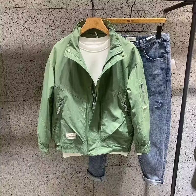 Neue arbeitskleidung lose beiläufige jacke männer einfarbig beliebte jacke künstlerische jugend hübscher vielseitig trend_voghion.com