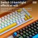 68 Teclado mecânico com fio, 10 tipos de iluminação colorida para jogos de escritório para Microsoft Windows e iPhone iOS_voghion.com