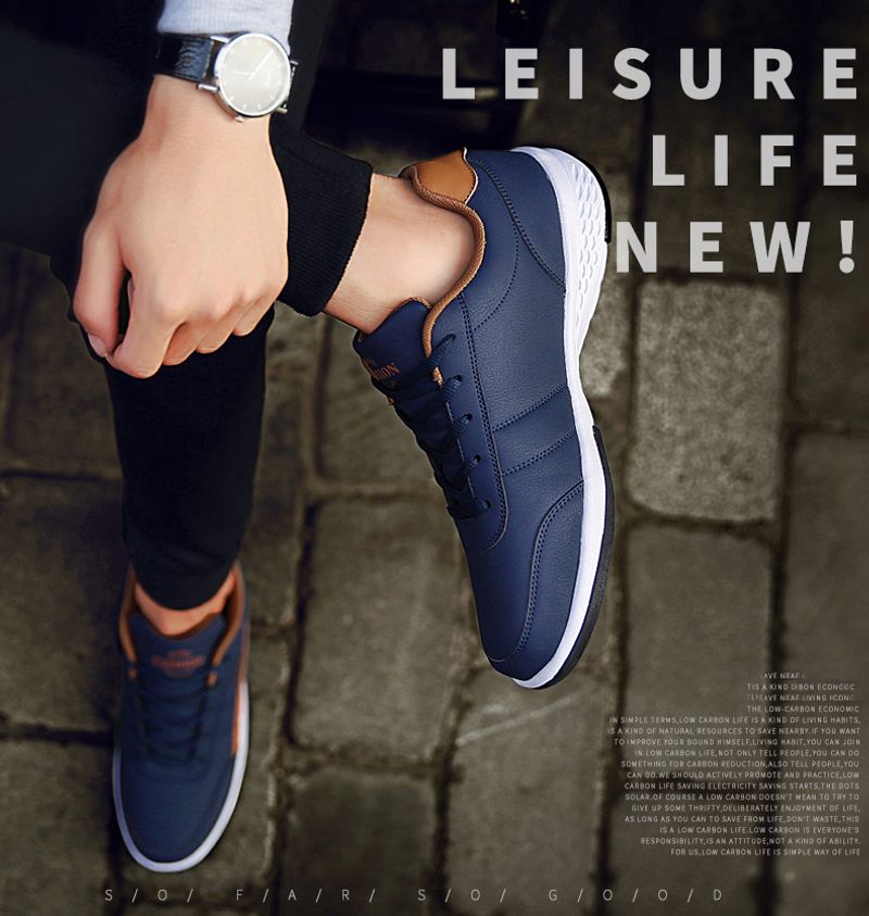 Leather Men Shoes Sneakers Trend Casual Shoe Luxury Brand Breathable  Leisure Male Sneakers Non-slip Footwear Zapatos Deportivos