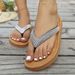 Damenschuhe Große Größe Damenschuhe Sommer Neue Strass Clip Toe Flache Freizeitschuhe Flip-Flops Strandschuhe_voghion.com