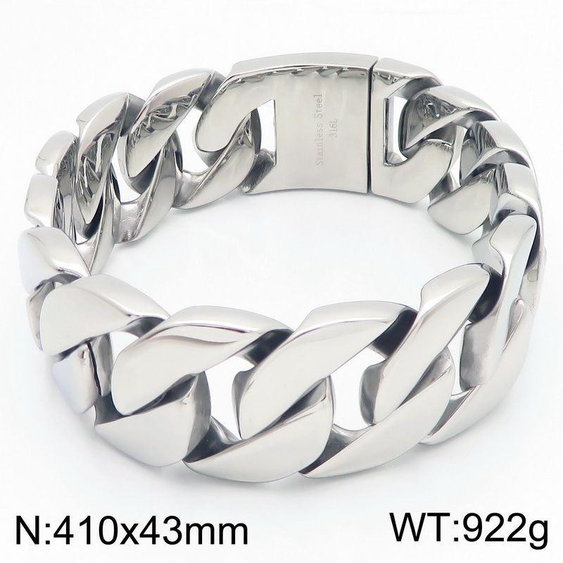 Bold Exaggerated Extra Wide 43mm Stainless Steel Cuban Chain High-Quality Smooth Surface Unisex Cast Necklace_voghion.com