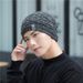 Hat versatile plush sweater autumn winter men's trendy cycling windproof and warm knitted with added label skiing hat_voghion.com
