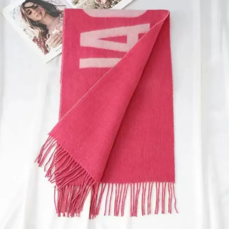 Designer Women Wool Designers Letter Silk Scarf Multi-Pink Cashmere Winter Beige Black Echarpe Luxe Scarves 180*35CM_voghion.com