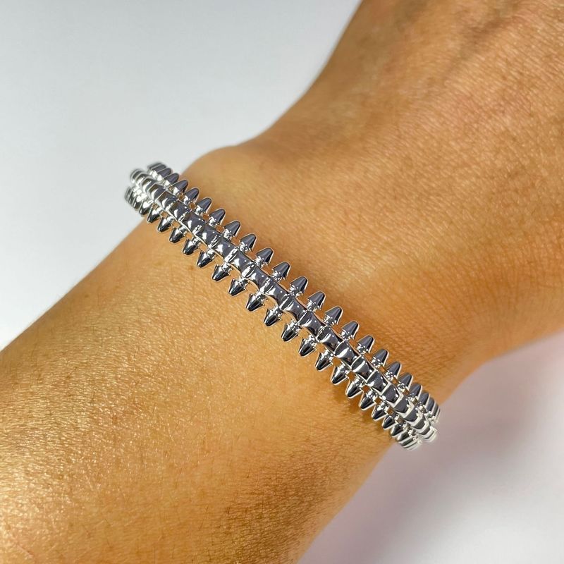 Bracelet Bullet en diamant et dents de scie, style rétro, bijou à la main, boucle, engrenage, pour femme_voghion.com