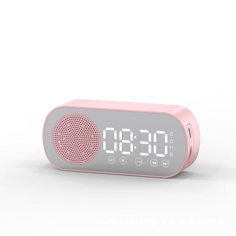New Smart Bluetooth Speaker Bluetooth Audio Gift Alarm Clock Mirror Clock Small Speaker_voghion.com